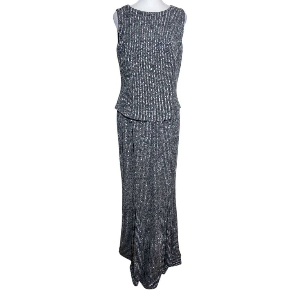 Scott McClintock Gray and Silver Formal Dress Size 10 Wedding Guest Dress
